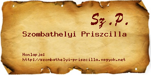 Szombathelyi Priszcilla névjegykártya